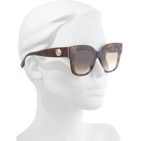 NEW Fendi F is FENDI Havana Cat Eye Square Sunglasses main image 4